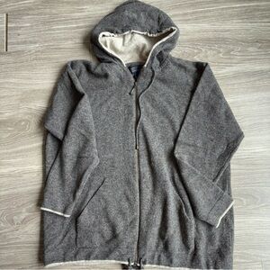 Vtg Herman Geist Wool Hooded Coatigan Sweater  Plus 1X Zipper Kangaroo pockets